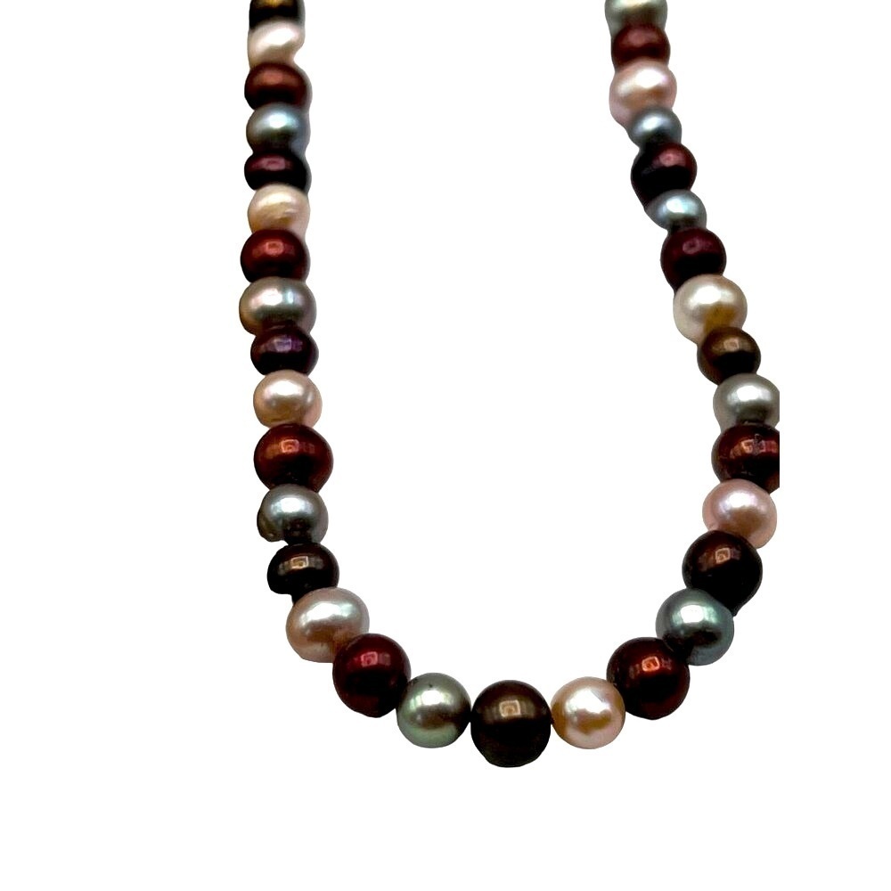 Multicolor Freshwater Pearl Necklace With Toggle Clasp.  A2 - Picture 8 of 8